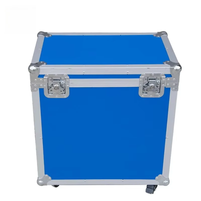 Silver Aluminum Alloy Flight Case Trolley Wheels Pre-cut Foam Lining Soft Rubber Hard Plastic Shockproof Durable