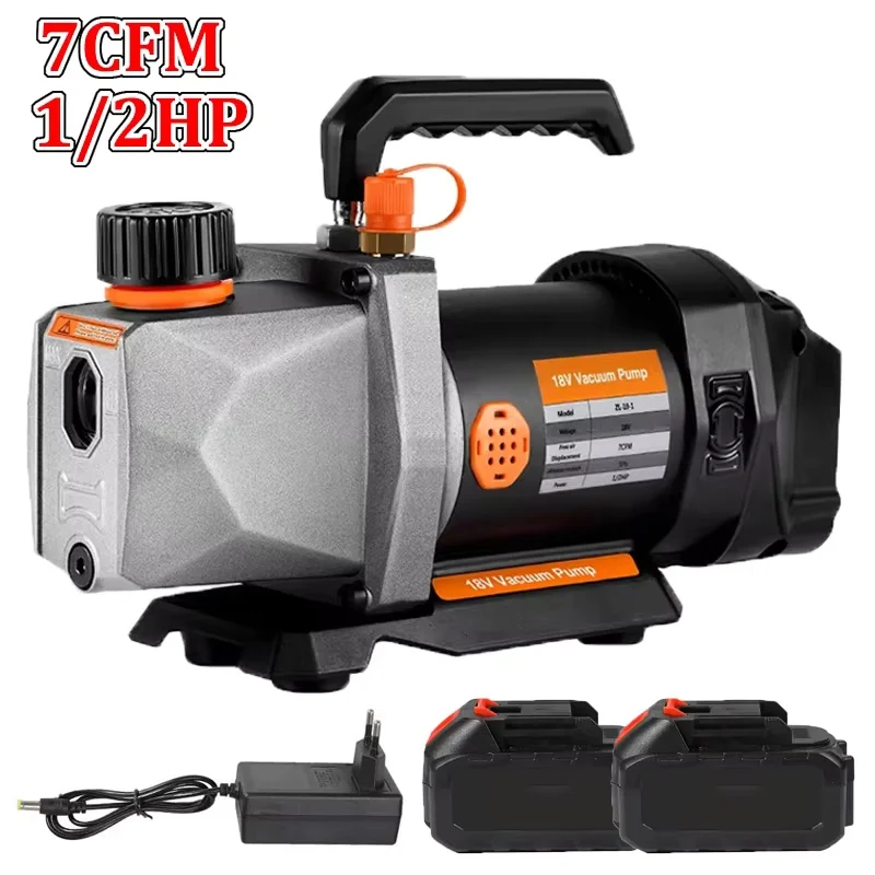 1/2HP 7CFM Cordless Refrigerant Vacuum Pump 1/4 Air inlet Refrigeration for Car Household Air Conditioning For Makita 21VBattery