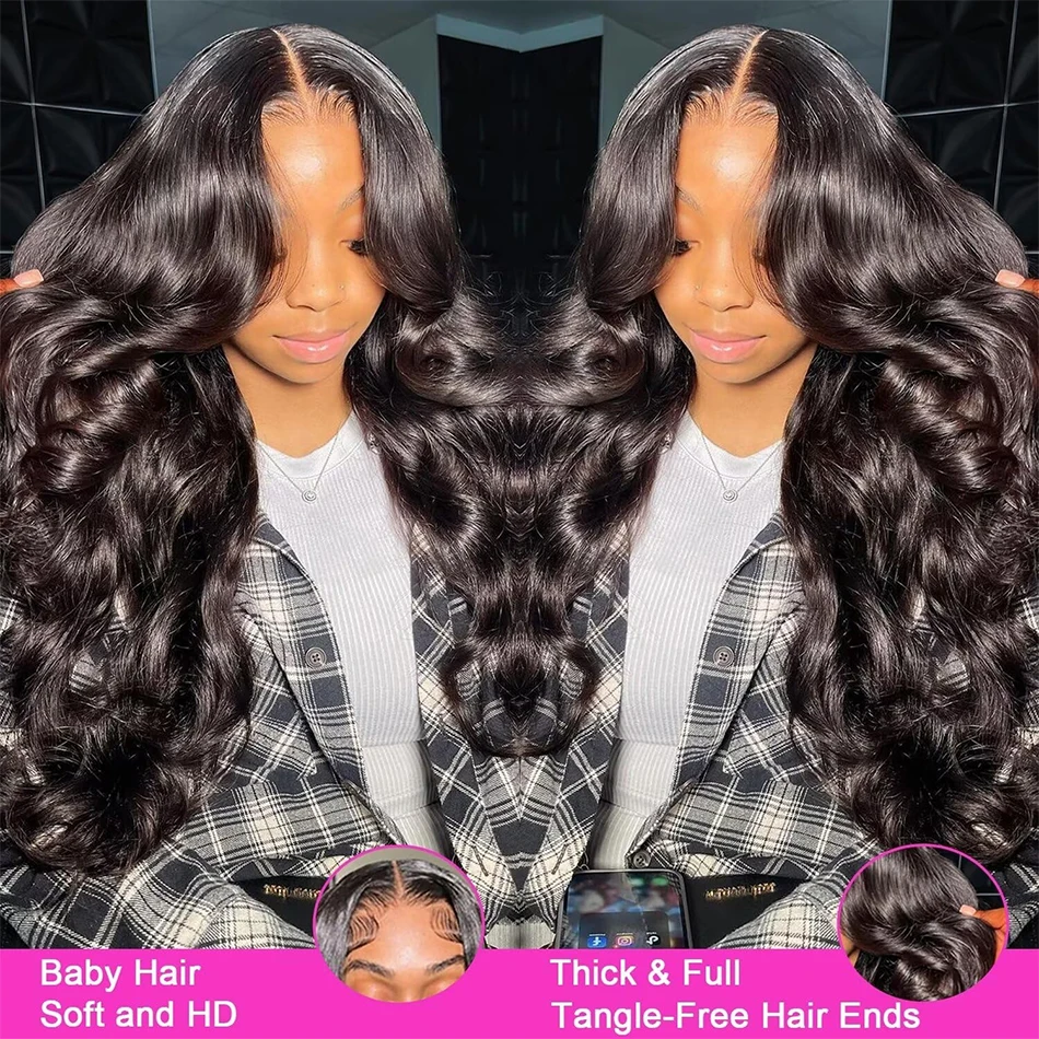 Body Wave 13x6 HD Transparent Lace Front Human Hair Wigs For Women 13x4 Brazilian Loose Wave Lace Frontal Wig With Baby Hair