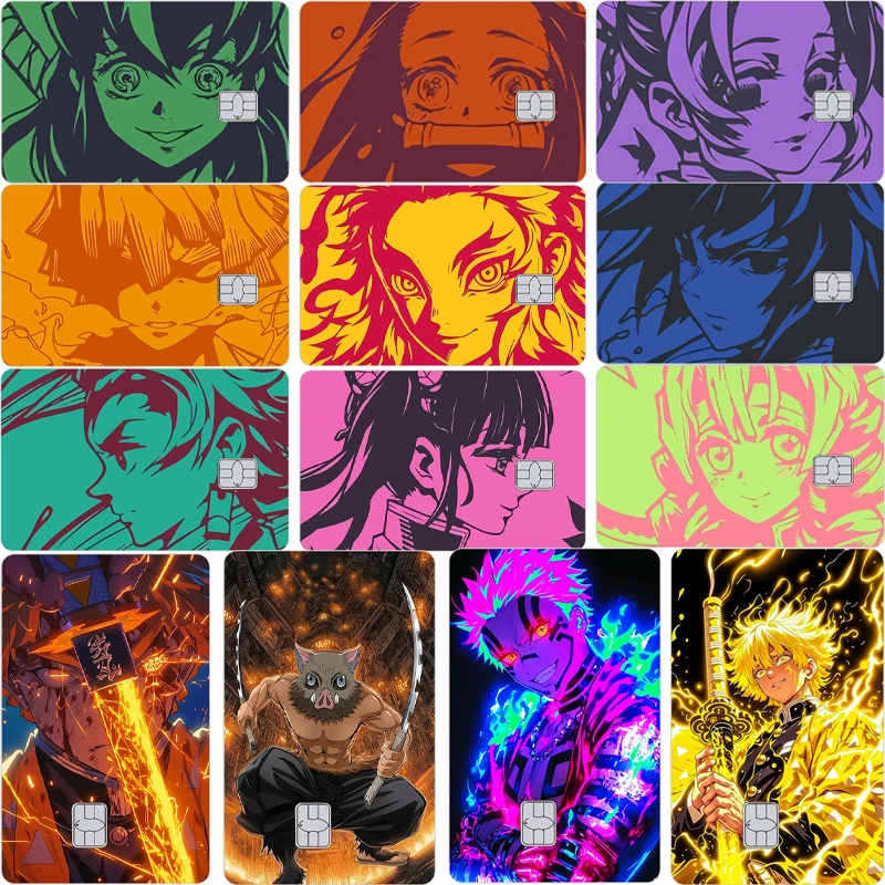 

Мультфильм Agatsuma Zenitsu Kamado Nezuko Kamado Tanjirou аниме матовые наклейки из ПВХ для мальчиков Декор для Metro Debit Credit Visa Card Film