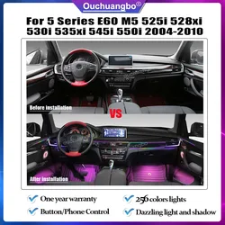 Ouchuangbo Ambient Light For 5 Series E60 M5 525i 525xi 528i 530i 530xi 535xi 545i 550i 2004-2010 Backlight Atmosphere Lamp