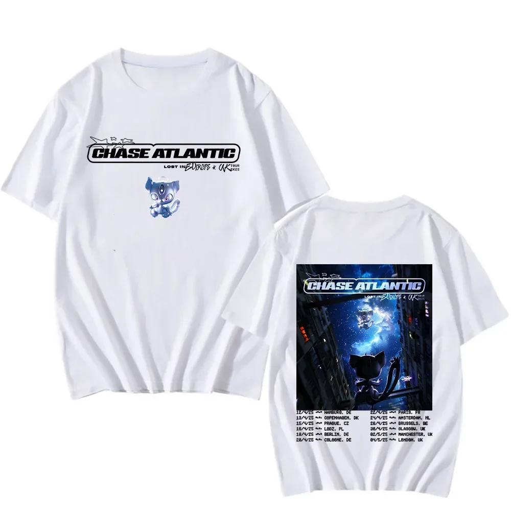 Chase Atlantic Lost in Europe and UK Tour Printed Men's T-Shirt Cotton Casual O-Neck Short Sleeve Streetwear Oversize Tees Tops