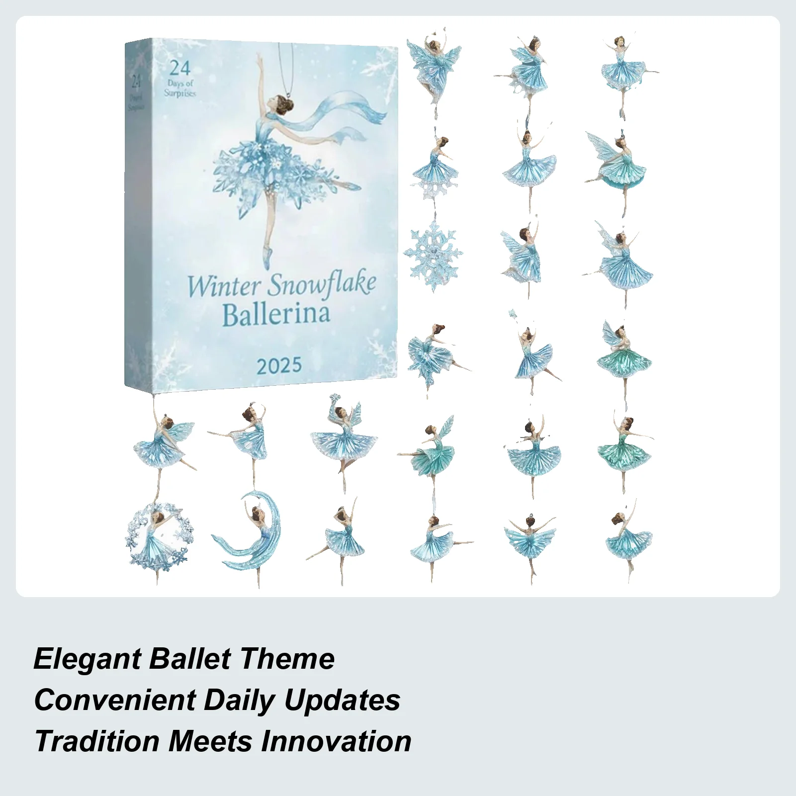 

2025 Ballerina Advent Calendar with 24 2D Acrylic Pendant Christmas Countdown Calendar Xmas Advent Calendar for Dancers Gifts