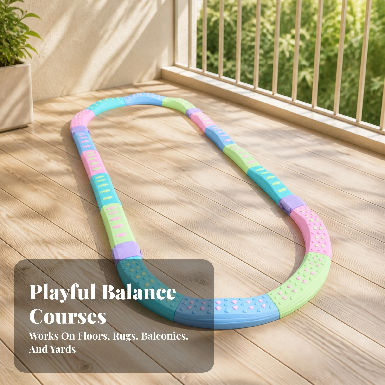 20 Pieces Tactile Balance Training Course Modular Interlocking Balance Board Set Active Play Toy Textured for Toddlers