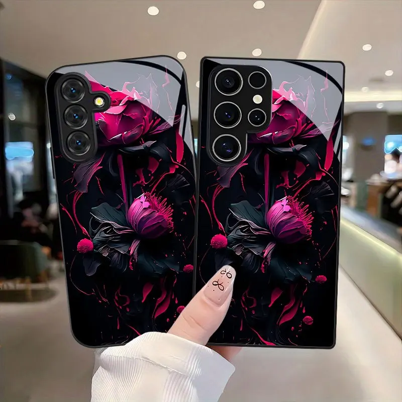 Phone Case - Dark Rose Print Elegant Pattern Phone Case for Samsung Galaxy A42/A50S/A51/A52/A52S/A53/A54/A55 Drop-Proof Tempered