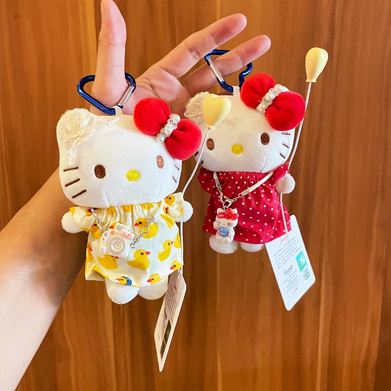 サンリオぬいぐるみキーホルダーペンダントアニメハローキティぬいぐるみおもちゃバッグアクセサリーギフト女の子用バックパックチャームデコレーション