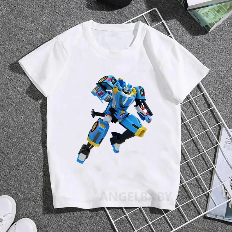 Hot Sale Tobot Evolution Transformer Robot Car Print Children T-shirt Cool Girls/Boys Baby Clothes Kids Summer T shirt Boys Tops