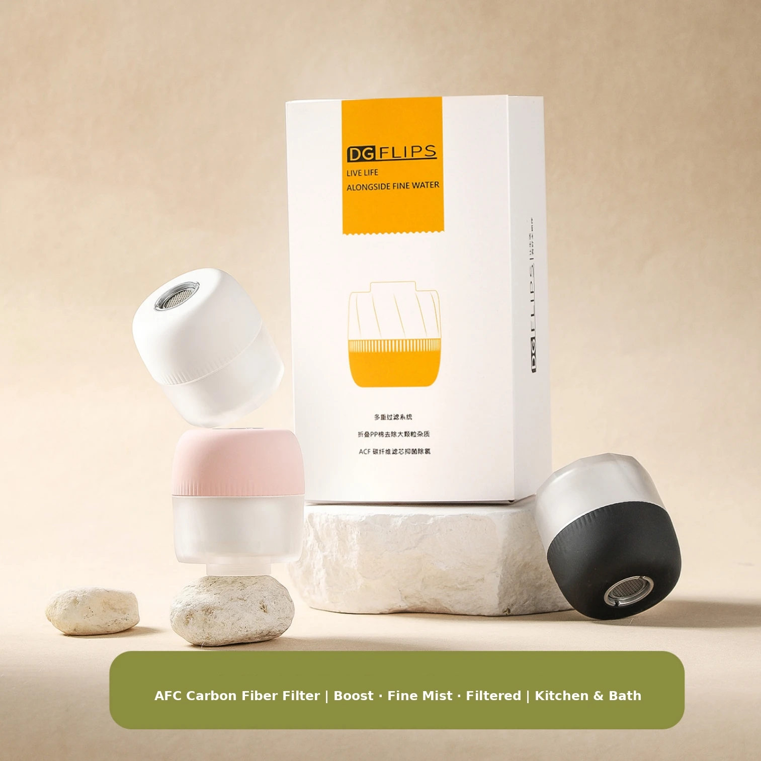 New Kitchen Fauce with Filter 2 Purifies Tap Water Removes Chlorine Water Saving Boost Pressure Use For Kitchen Bathroom Tap