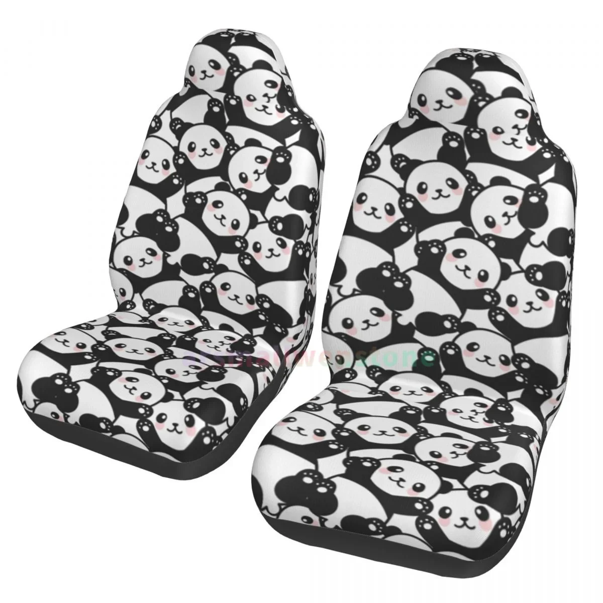 

Panda-funda protectora para asiento lantero coche, accesorios bonitos, 2 piezas