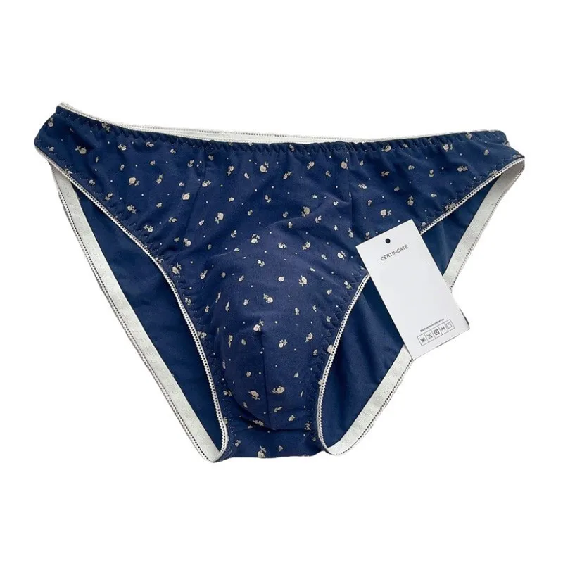 Man's Cotton Printing Briefs Convex Pouch Breathable Panties Live Show Dance Costumes Harajuku