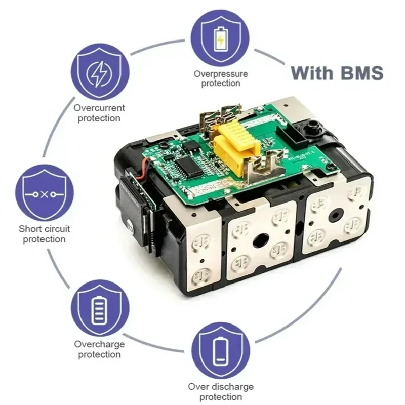 Makita-100% Original Rechargeable Power Tool Battery 6.0Ah 18V BL1830 BL1850 BL1840 BL1860 BL1815，Replaceable LED Lithium-ion