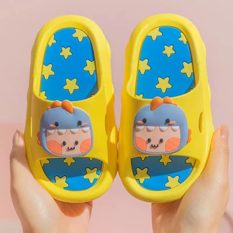 Summer Slippers Girls Kids Shoes Boys Cute Cartoon Flat Bottom Non-slip Slippers Parent-child Interaction Children Beach Sandals