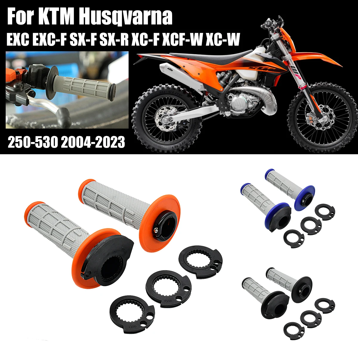 

Motorcycle NEW Handlebar Lock-on Grips For KTM SX SX-F EXC EXC-F XC XC-F XC-W TPI SIX DAYS 125-500 2008-2020 Enduro Dirt Bike