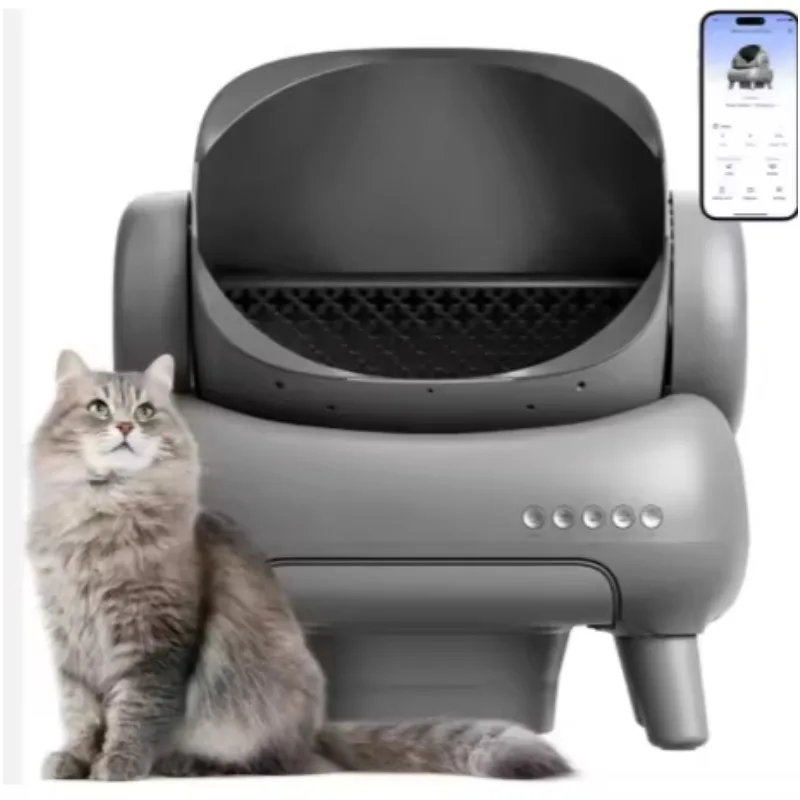 Automatic Smart Cat Litter Box Large Intelligent Open Design Quiet Self Cleaning Cat Toilet with APP Control