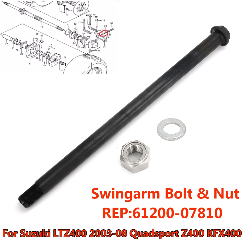 Swingarm Bolt & Nut For Suzuki Quadsport LTZ400 Z400 KFX400 03-2008 61200-07810