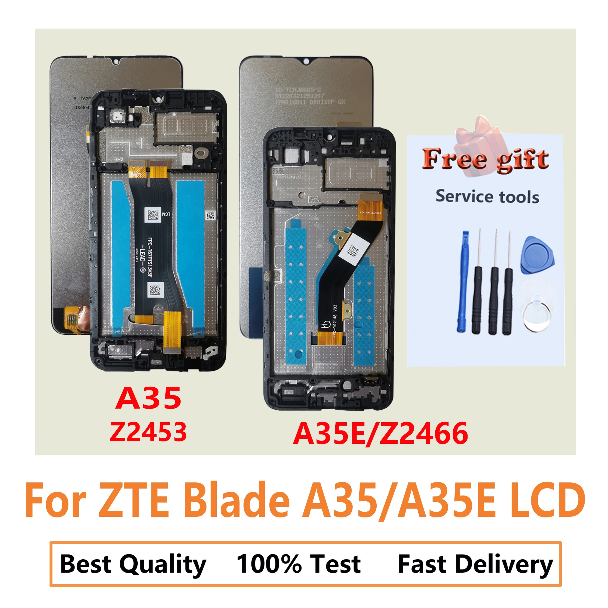 Lcds para zte blade a35 z2453 digitador da tela de toque para zte blade a35e z2466 display lcd peças reposição pantalla