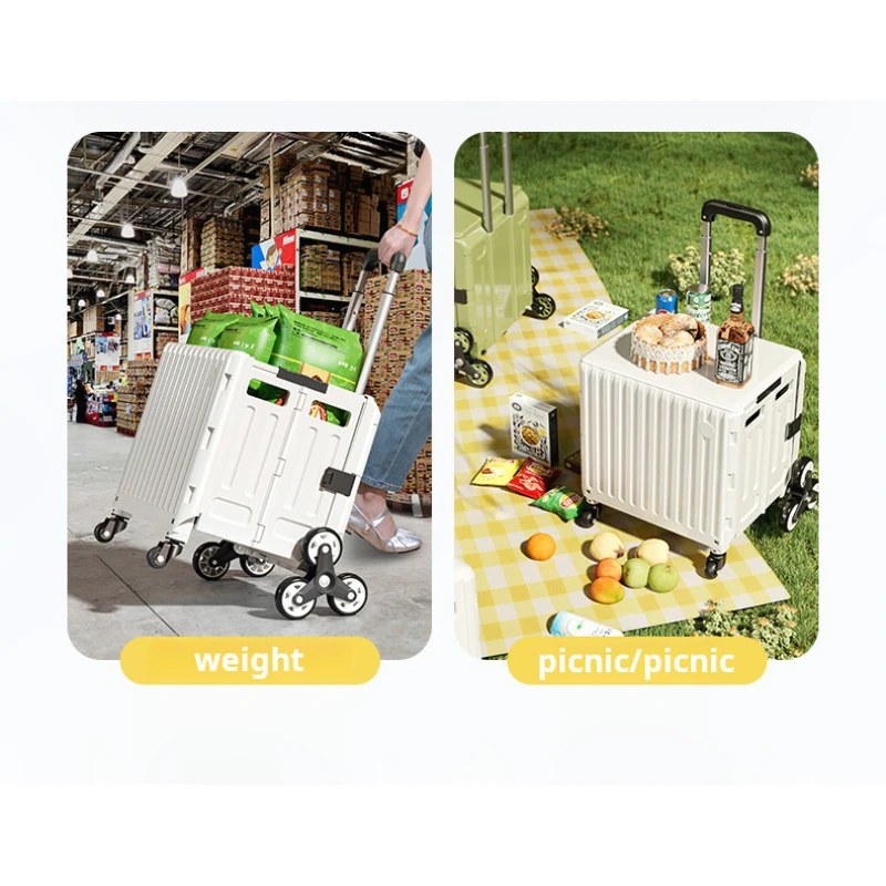 New Multifunctional Folding Cart, Small Pull Cart, Portable Folding Shopping Cart, Trolley, Pull Cart, Trailer, Household Cargo