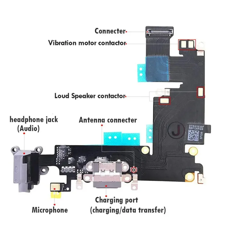 Charging Dock flex for iPhone 6 6p 6s Plus charger port USB connector flex cable microphone headphone audio jack repair parts