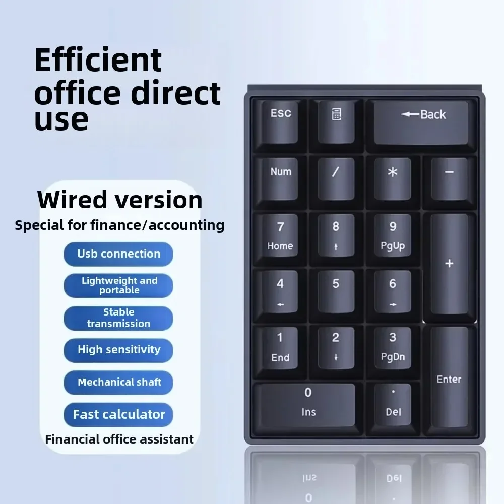Forgeant F20 Cyfrowa Klawiatura Mechaniczna Mini Przewodowa dla Księgowego Laptopa Zewnętrzna Przenośna Finansowa Biurowa RGB 20 Klawiszy