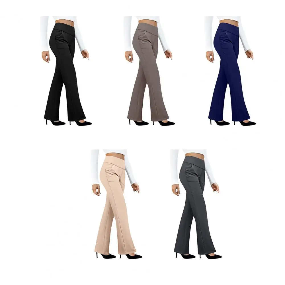 

Женские повседневные брюки для работы и отдыха с высокой талией, модные однотонные широкие брюки-кюлоты на резинке