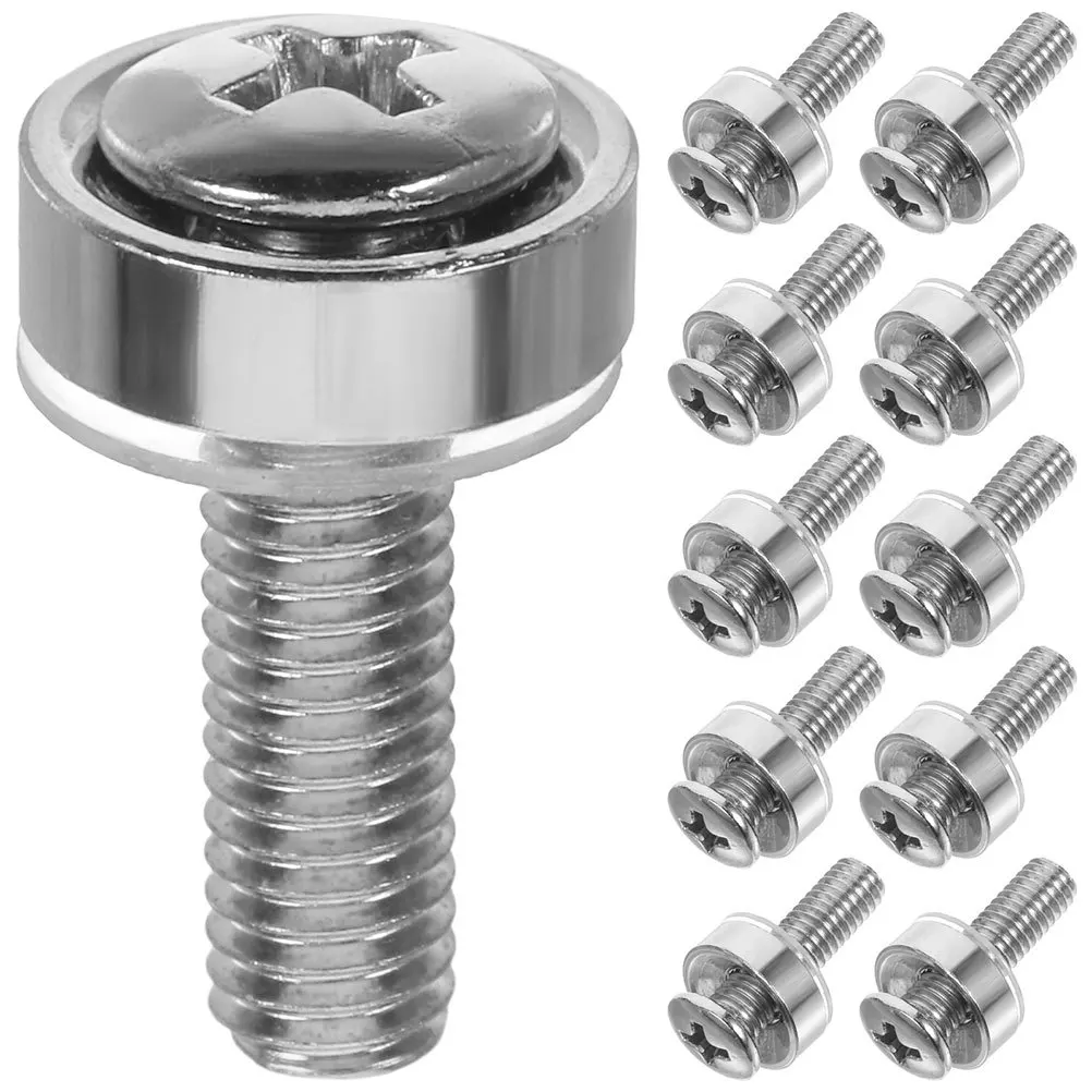 

50Pcs Stainless Steel Crown Screws Nickel Plated for Server Rack Mounting Hardware Secure Fit Quick Installation Rackmount