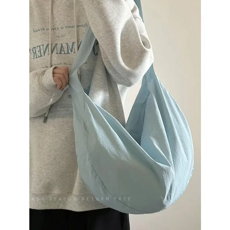 Trendy Fashionable Shoulder Bags Wrapped with Dyed Nylon Canvas Bag Large Capacity Single Shoulder Crossbody Hobos Bag