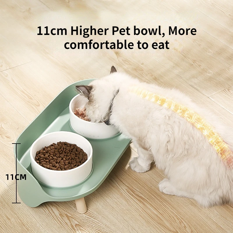 

Cat Bowl Ceramic Double Bowl Dog Water Food Bowl Protects Cervical Vertebra Anti Spill Dog Food Bowl Anti Knock Cat Water Bowl