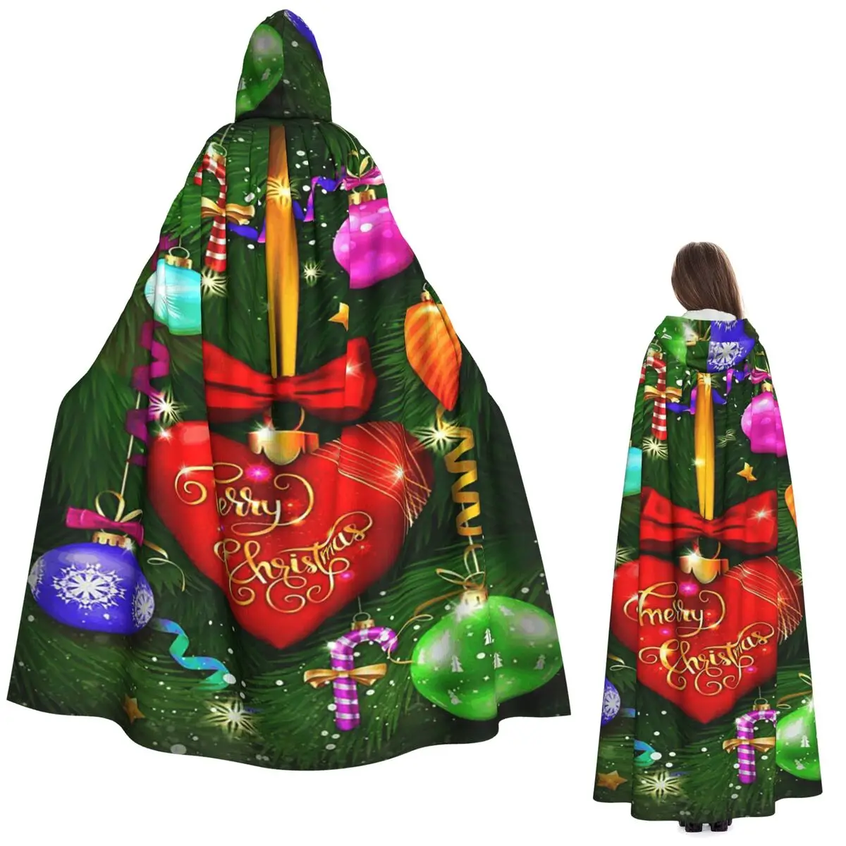 يوم عيد الميلاد عيد الميلاد عباءة طويلة مقنعين الساحرة القرون الوسطى زي تأثيري كيب هالوين معطف الكبار للجنسين
