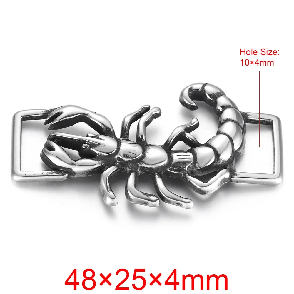 Stainless Steel Connectors Scorpion Curved 1/1 Loop 10*4mm for DIY Punk Bracelet Making Findings Jewelry Connect Parts Supplies