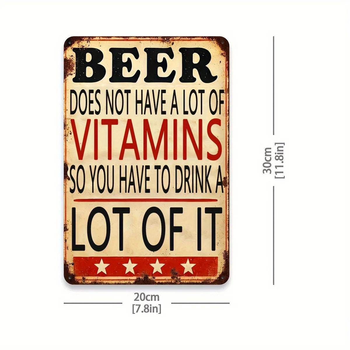 Vintage Beer Sign | Humorous Bar Decor Poster with Retro Design, Perfect for Home, Pub, Restaurant, Street