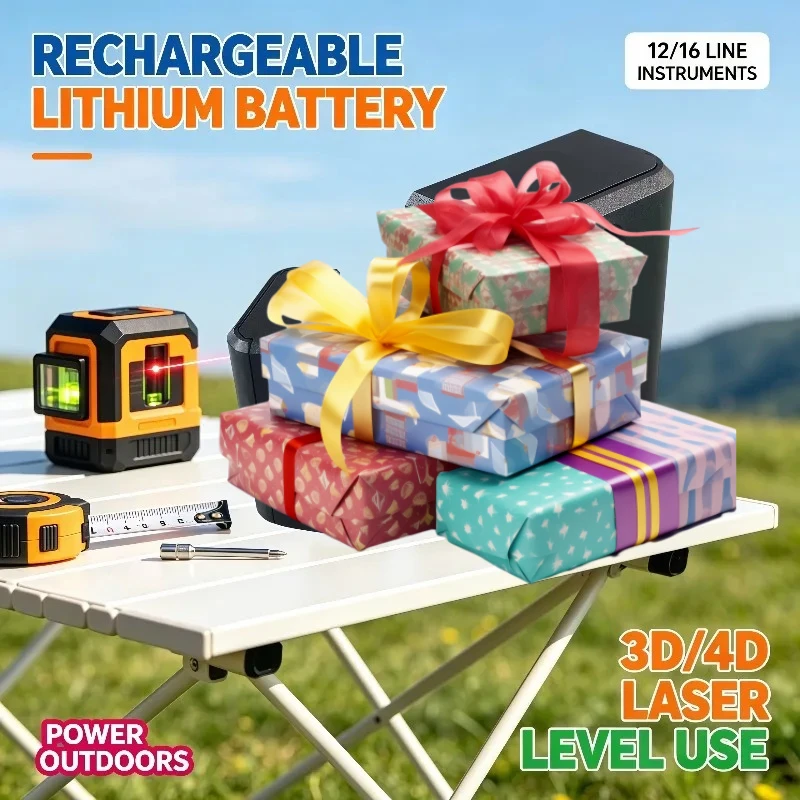 Fit 12/16 Line Laser Level Rechargeable Lithium Battery, Replacement Power Supply For 3D 4D Laser Level Devices