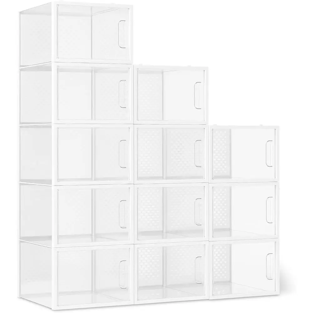 

Stackable Clear Shoe Storage Organizer Box, Large, Pack of 12