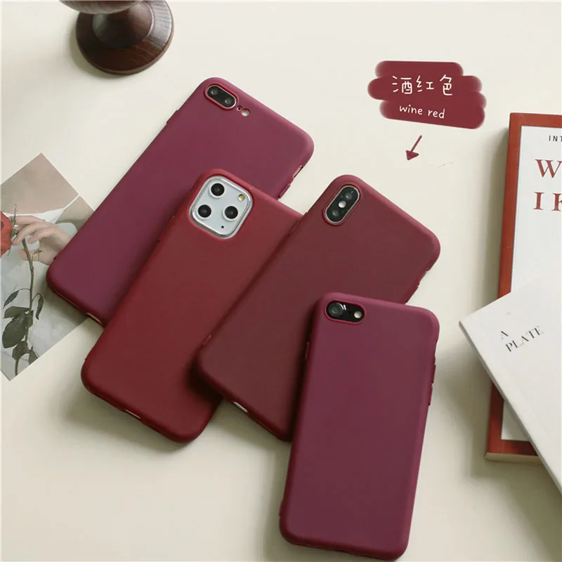 Luxury Silicone Phone WineRed Case for Meizu 21 Pro 20 18X 18S 18 Pro Protective TPU Soft Back Cover