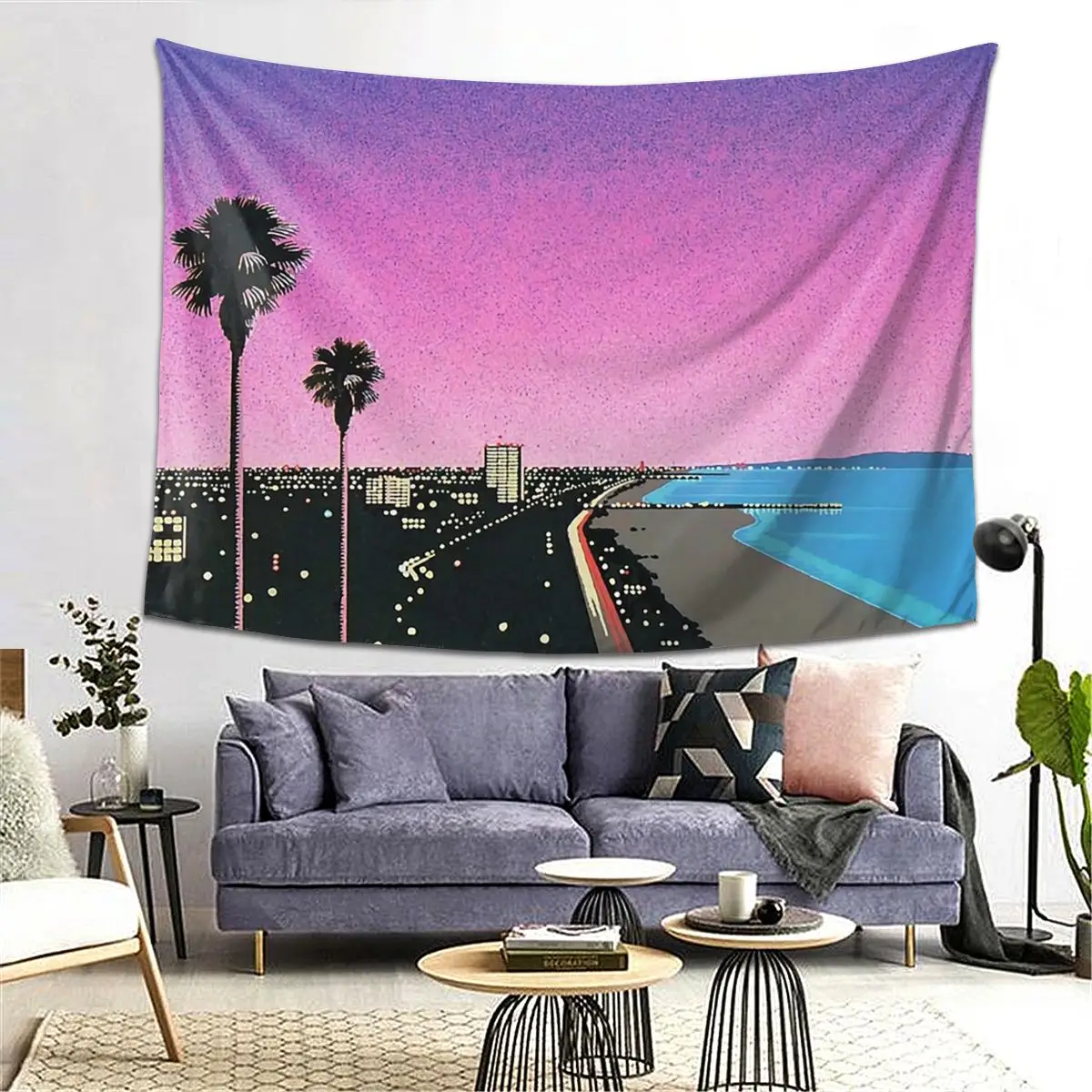 

Hiroshi Nagai Vaporwave Bendro Tapestry Decor Art Aesthetic Tapestries for Living Room Bedroom Home Wall Cloth Wall Hanging