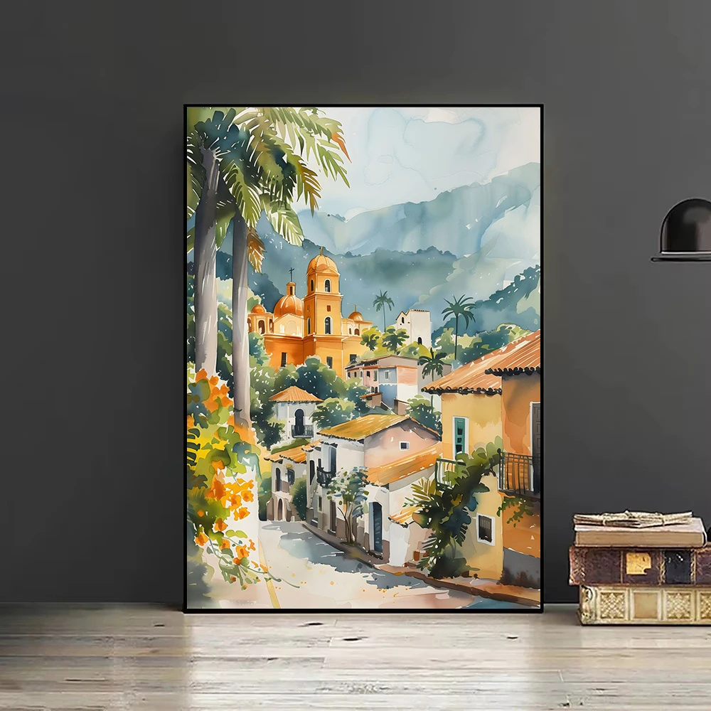 Retro Europe Travel City Paris Edinburgh Amalfi Coast Landscape Poster Canvas Painting Wall Art Pictures Home Hotel Decor