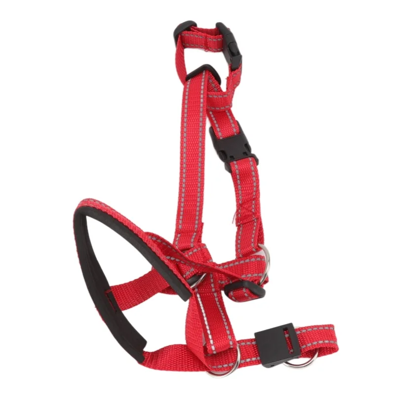 طوق رأس الكلب قابل للتنفس، غطاء فم الكلب مع حزام قابل للتعديل للخارج باللون الأحمر L #5