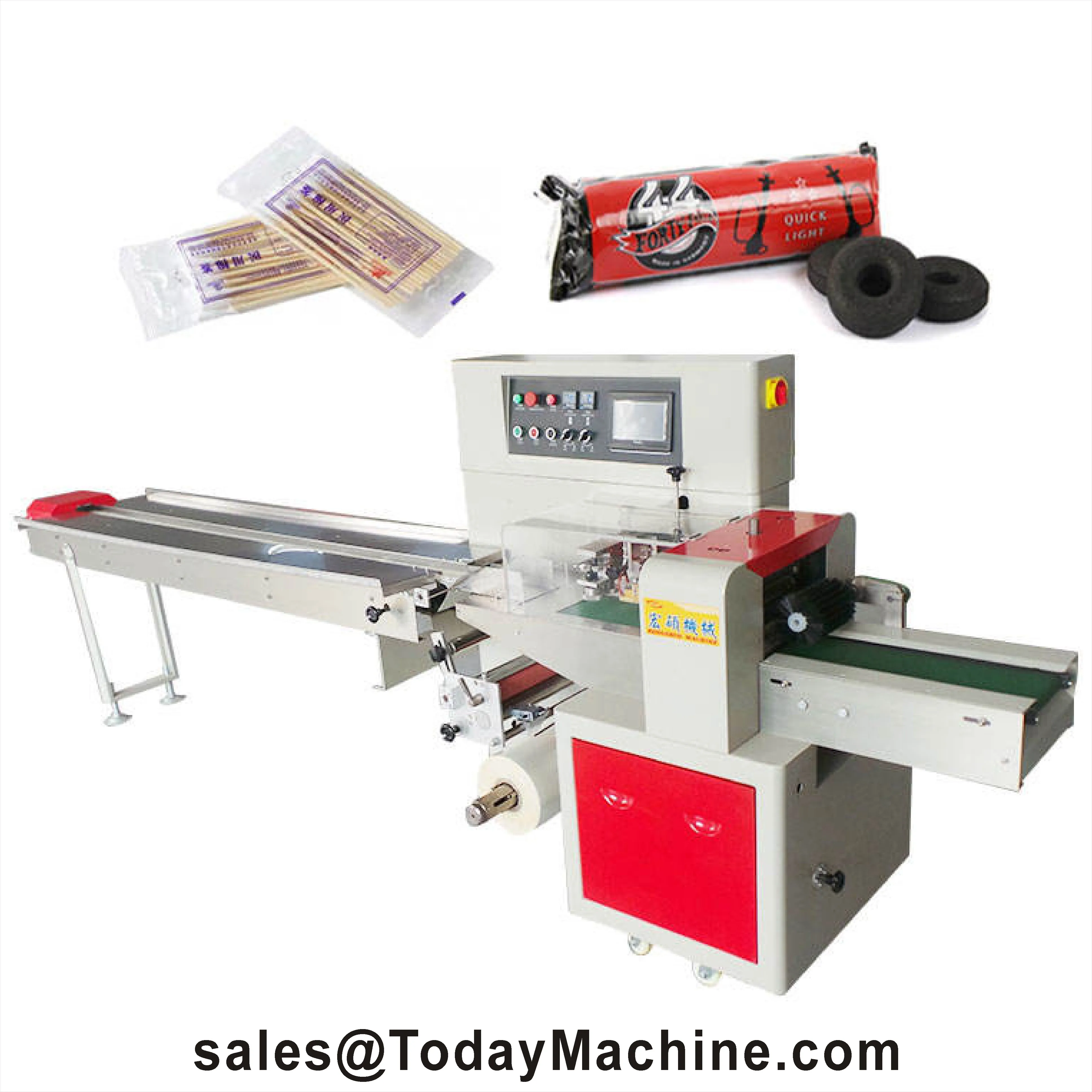 Pillow Type Flow Packaging Machine Forbread Chocolate Vegetables Hardware Soap Pillow Packaging Machine
