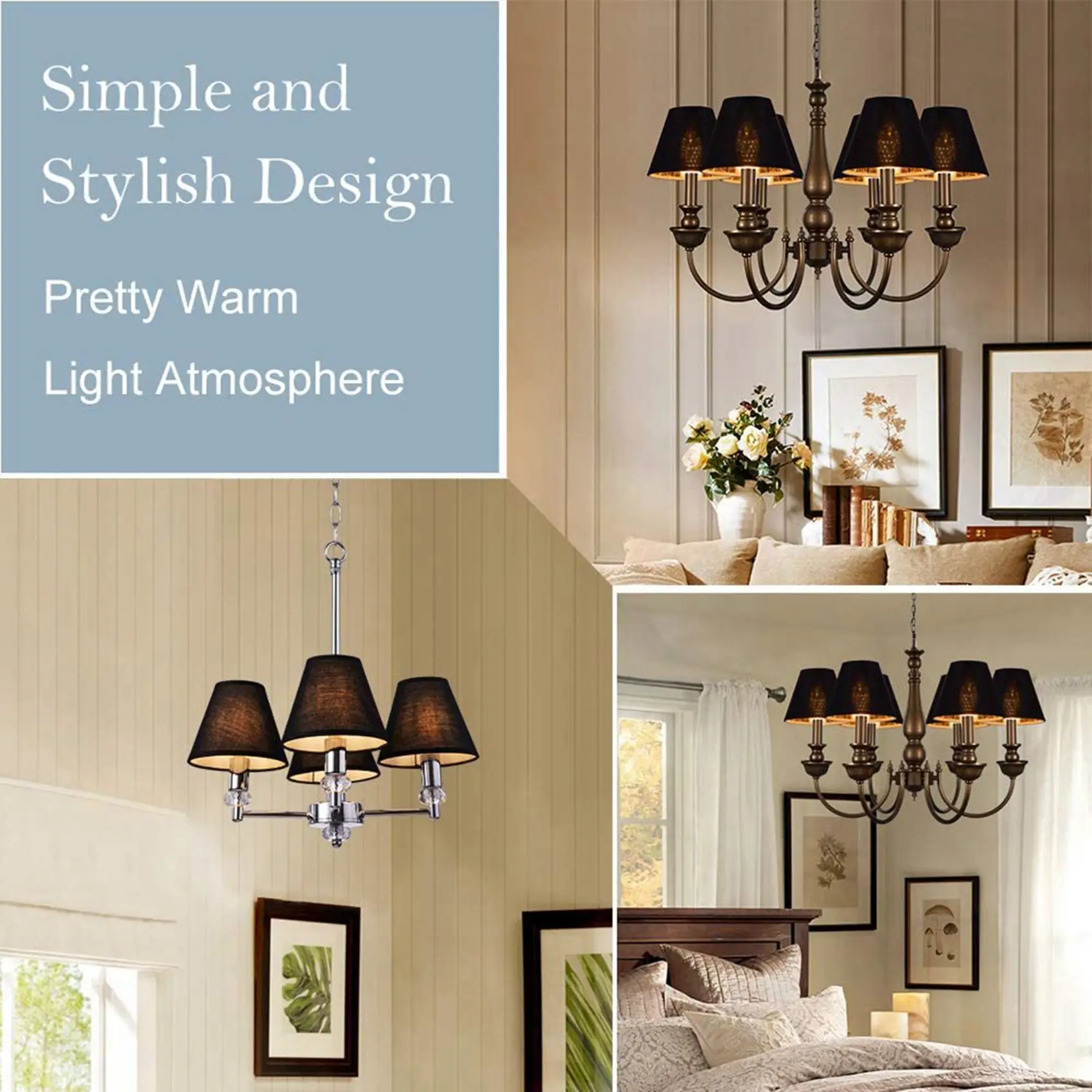 AB42-6X Small Lamp Shade Chandelier Shade Small Lamp Shade Clip For Candelabra Bulbs Table Chandelier Wall Lamp