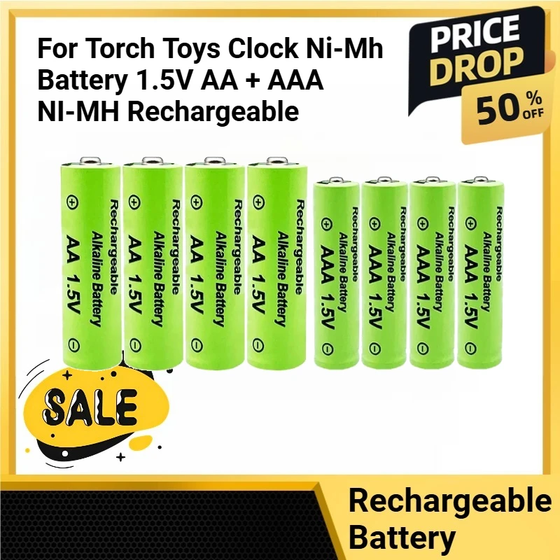 

AA Battery AAA Alkaline 2100-3000mAh For Torch Toys Clock Ni-Mh Battery 1.5V AA + AAA NI-MH Rechargeable