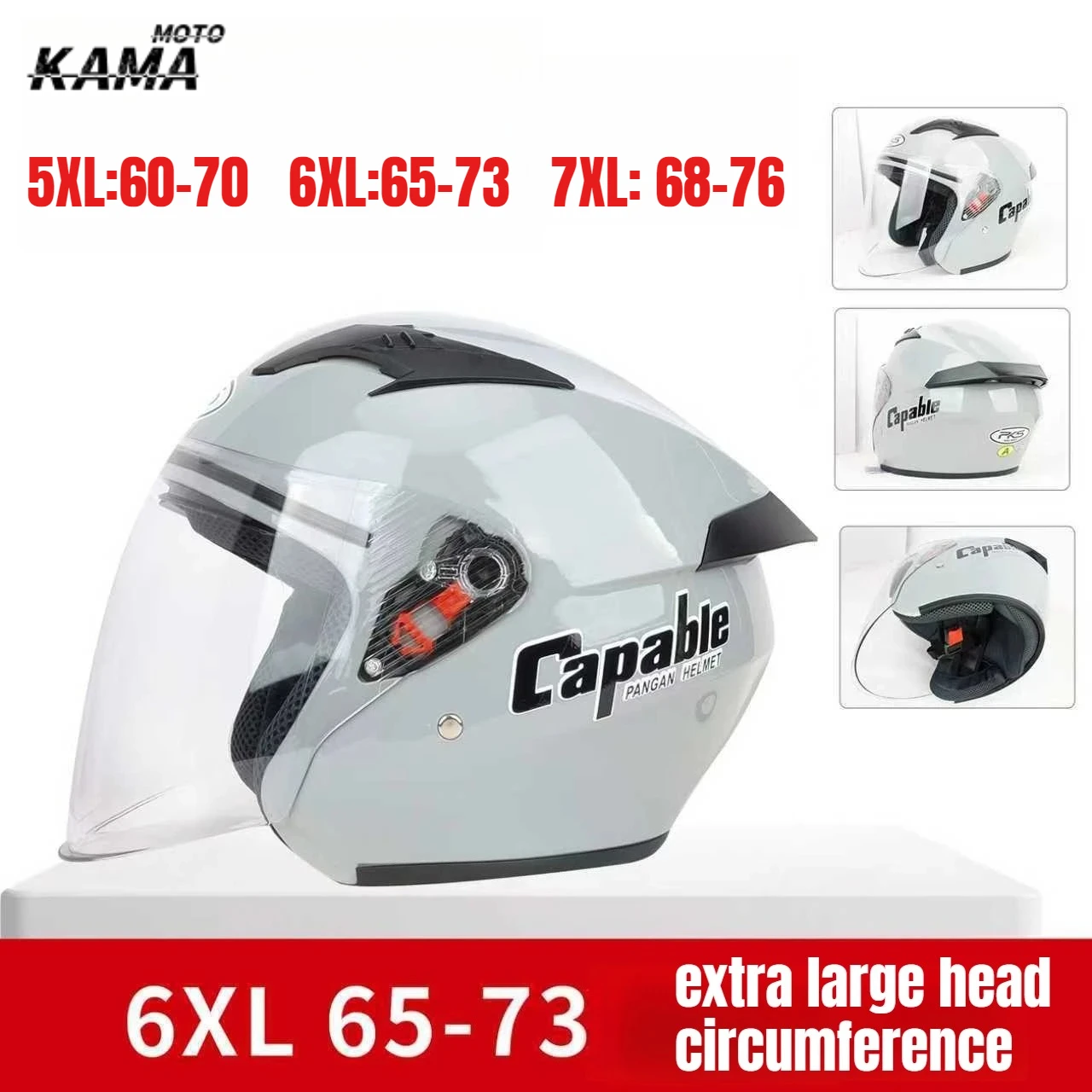 

60-76cm Big Head Size 5XL 6XL 7XL All Seasons Safety Riding Gear Unisex Motorcycle Helmet Capacete De Motocicleta