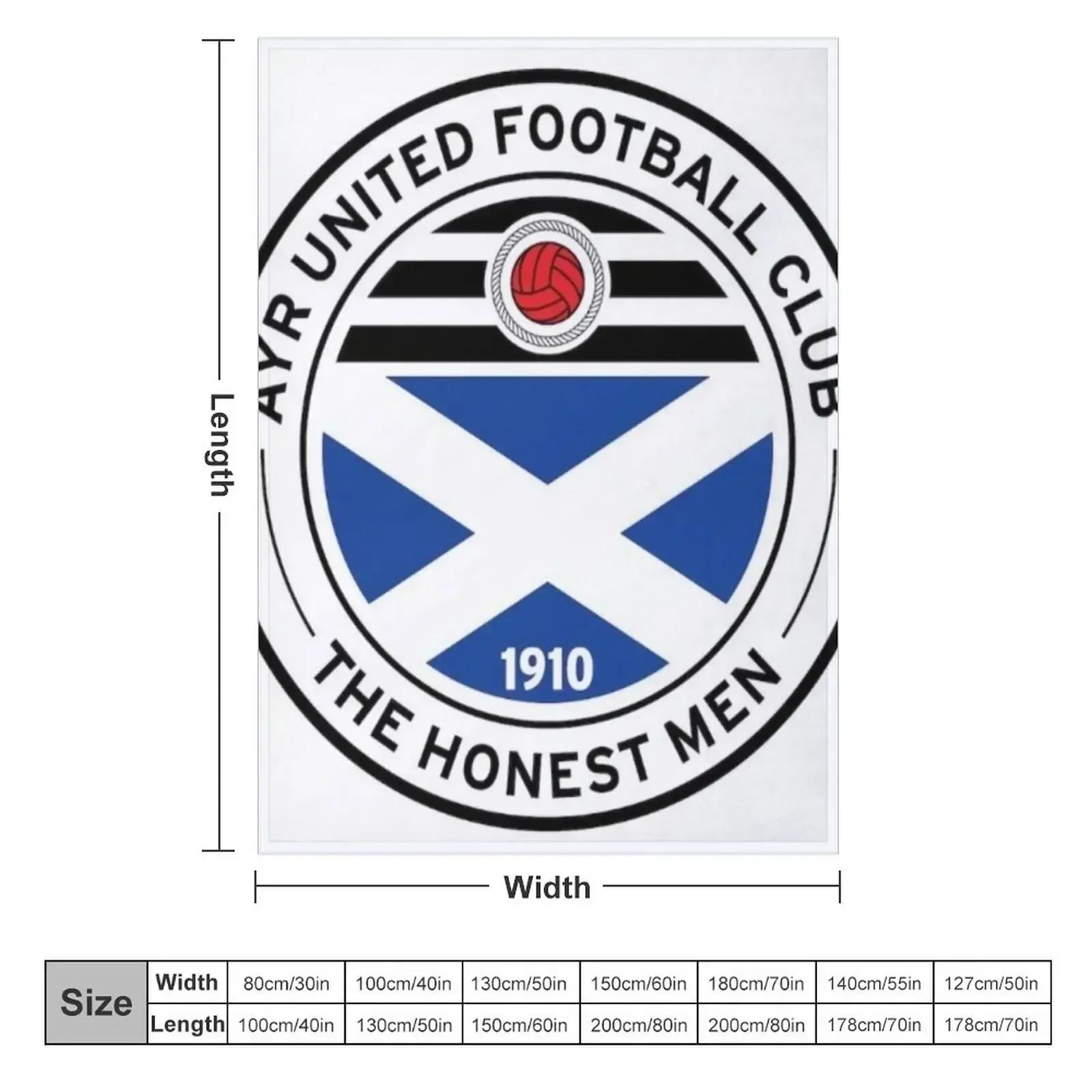 Ayr United Football Club Throw Blanket Flannel Fabric Loose for babies Custom Moving christmas decoration Blankets