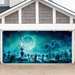 Halloween Garage Door Banner Cemetery Background Home Outdoor Indoor Ghost Party Wall Window Courtyard