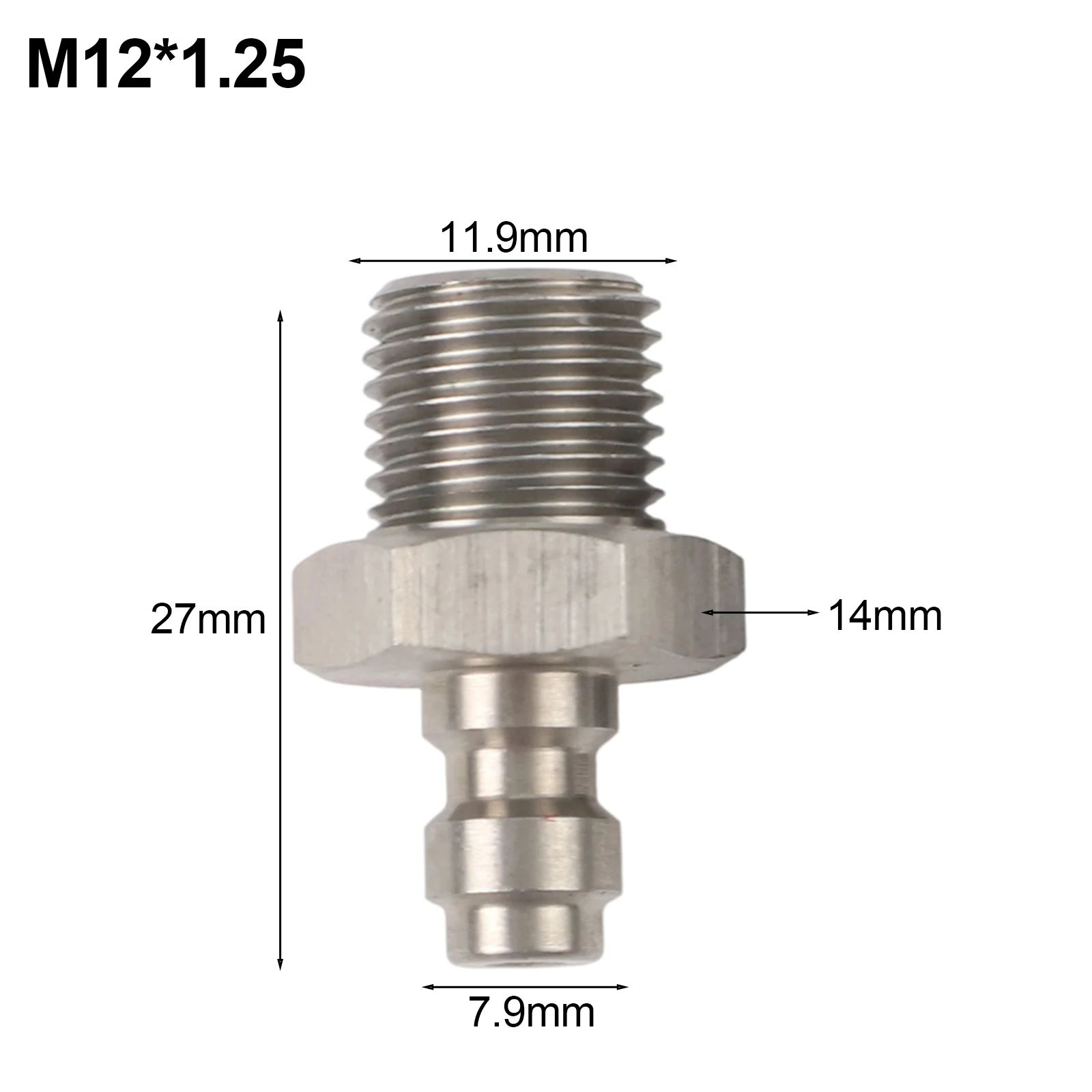 1pc M12X1.25 Adapter Check Valve Quick Connect Adapter With High-Pressure Safety 8MM Quick-fill Head Quick Couplers For Air Pump