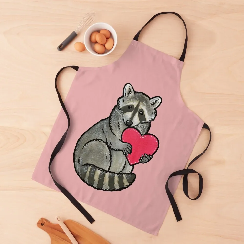 Raccoon Apron For Women Kitchen Chef barber uniform Apron