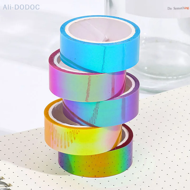 500 cm Holografische RG Prismatische Glitter Tape Hoops Stick Ritmische Gymnastiek Ring Decoratie Fitnessapparatuur DIY Scrapbooking