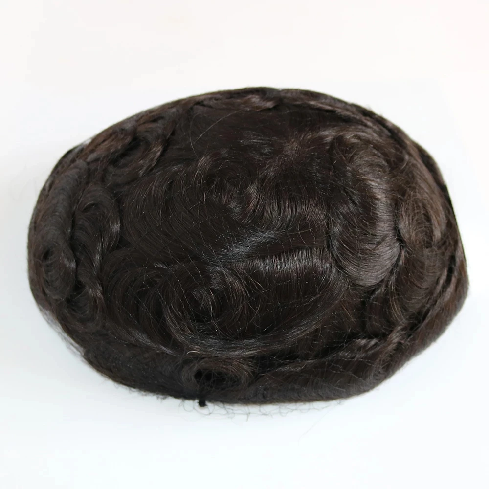 Onzichtbare Haarlijn 100% Menselijk Haar Pruik Q6 Lace Toupee Heren Pruik Swiss Lace Pu Base Pruik Haar Vervanging Systeem Unit Man Pruik