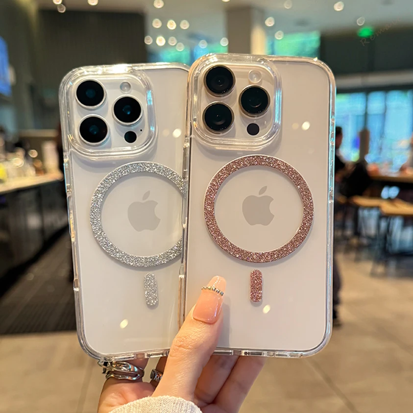 Glitter Silicone Phone Case For iPhone 16E 15 14 13 12 11 16 Pro Max 14 15 16 Plus Luxury Bling Bling Protector Shockproof Cover - Image 2