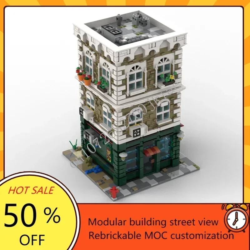 3150 Stuks Wijnwinkel Modulaire Moc Creatieve Straatbeeld Model Bouwstenen Architectuur Diy Educatie Assemblage Model Speelgoed Geschenken