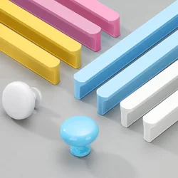 Colorful Children's Room Modern Simple White Wardrobe Handle Cabinet Door Handle Drawer Cabinet Extended Color T-shaped Handle