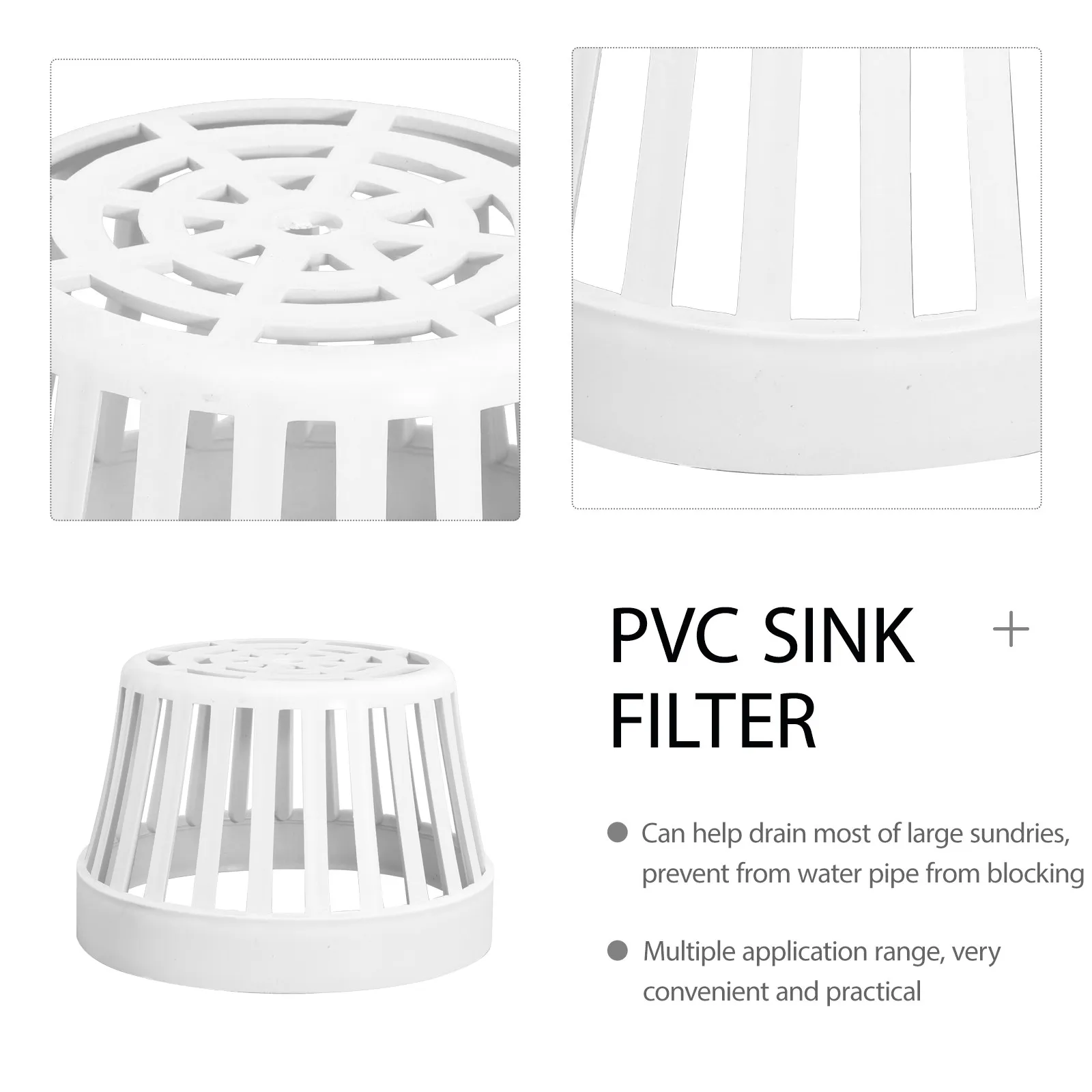 1Pcs PVC Drain Cover for Roof Balcony Garden Floor Drain Strainer Sink Filter Debris Catcher Anti-Clog Downpipe Guard Corrosion